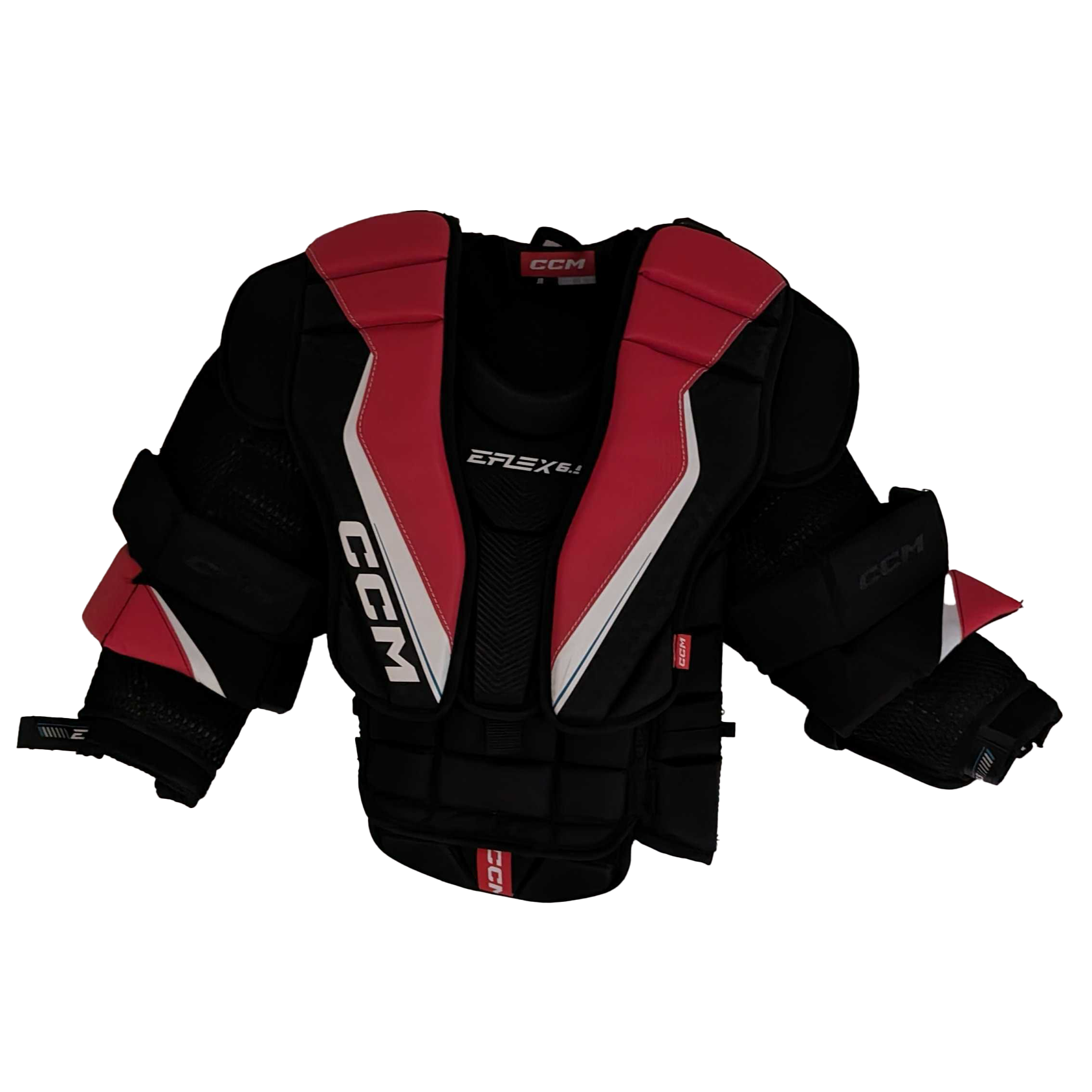 CCM Extreme Flex 6.5 - Nouveau plastron de gardien junior (noir/rouge)